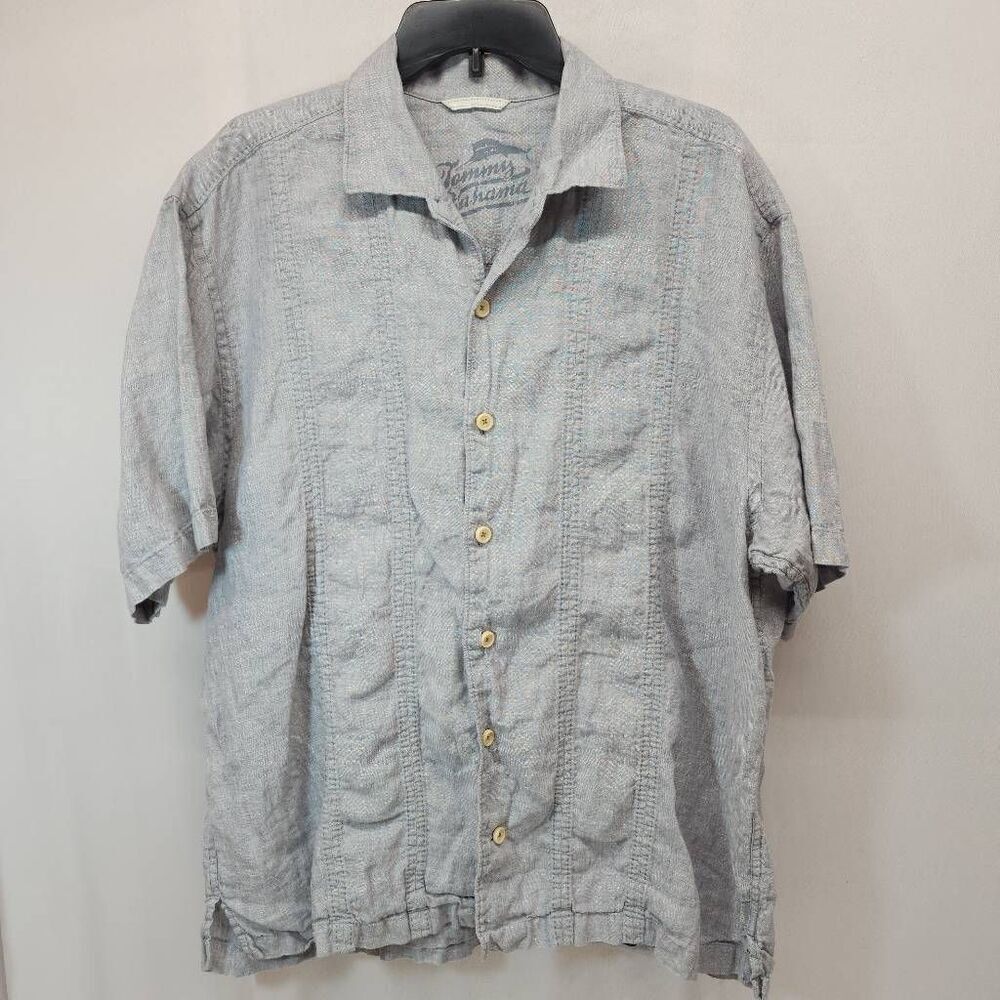Tommy Bahama Size Xl 100% Linen Button-Up Short-Sleeve Men's Casual Shirt